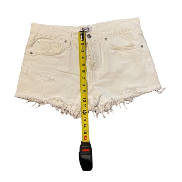 AGOLDE Parker Distressed Premium White Denim Shorts - Picture 4 of 8